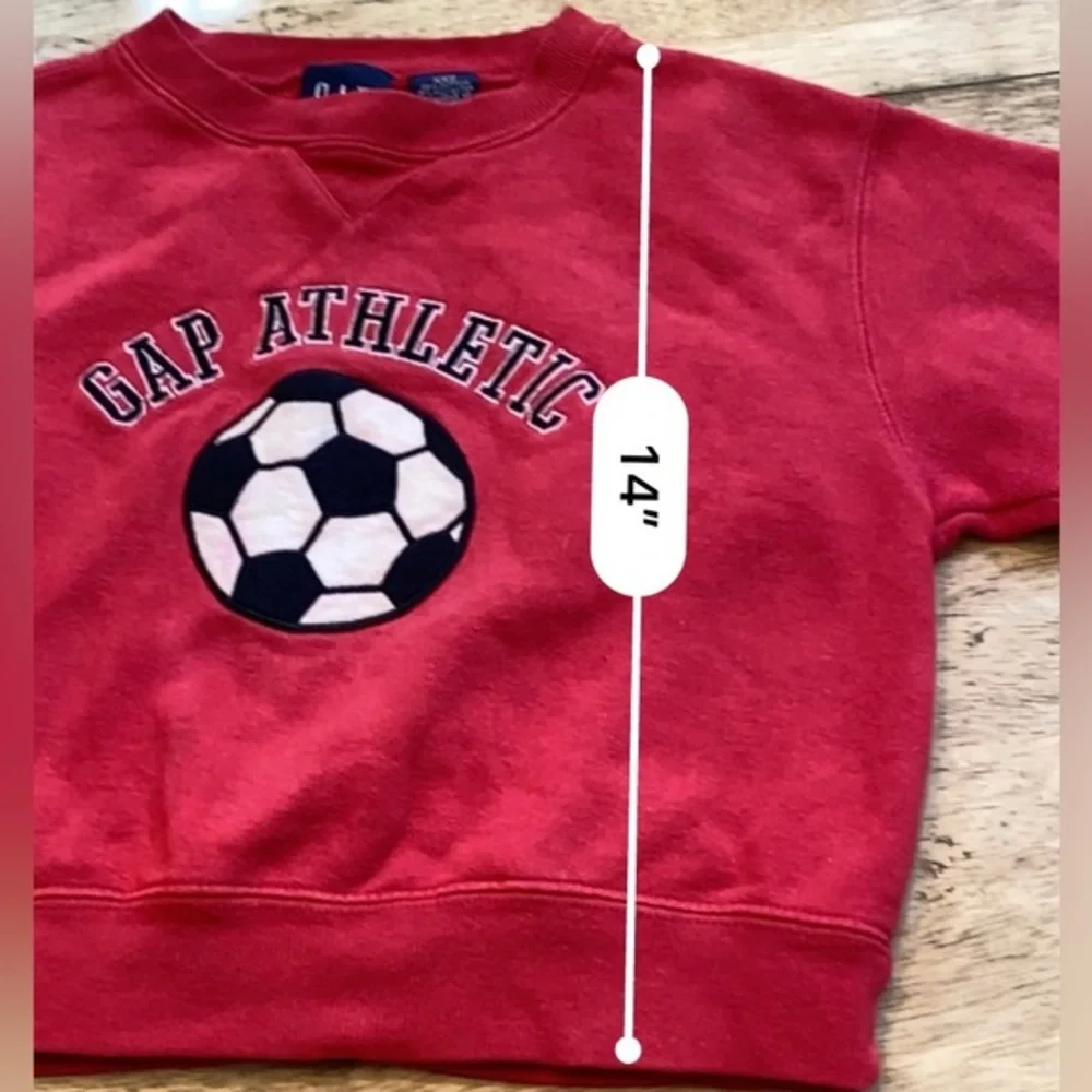 Vintage Gap XXS Red “Gap Athletic” Graphic Crew Neck Long Sleeve Sweatshirt‎